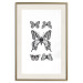 Poster Five Butterflies - black and white composition with winged daytime insects 116944 additionalThumb 19