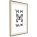 Poster Five Butterflies - black and white composition with winged daytime insects 116944 additionalThumb 3