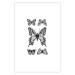 Poster Five Butterflies - black and white composition with winged daytime insects 116944 additionalThumb 25
