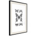 Poster Five Butterflies - black and white composition with winged daytime insects 116944 additionalThumb 2