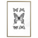 Poster Five Butterflies - black and white composition with winged daytime insects 116944 additionalThumb 20