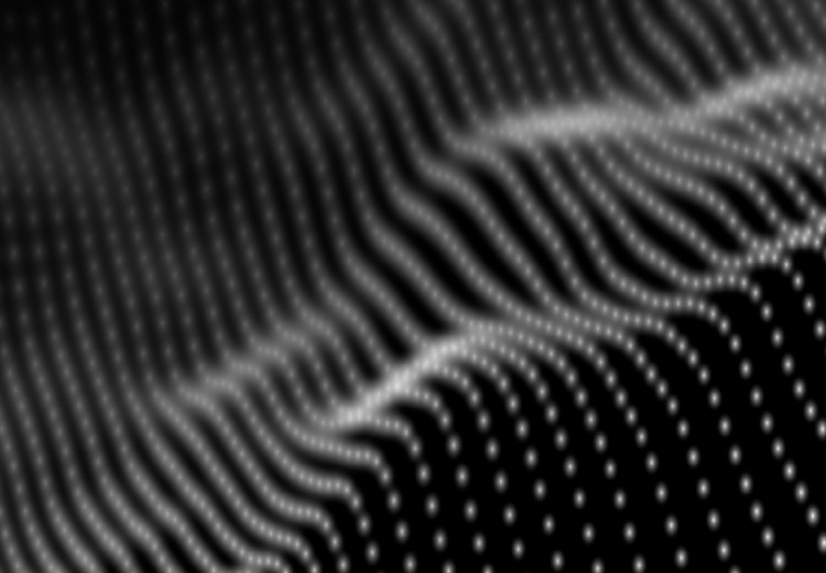 Poster Sound Stabilizer - simple black and white composition in musical waves 117344 additionalImage 9