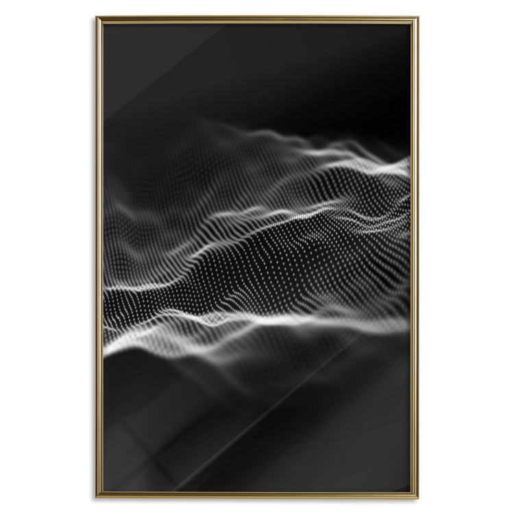 Poster Sound Stabilizer - simple black and white composition in musical waves 117344 additionalImage 16