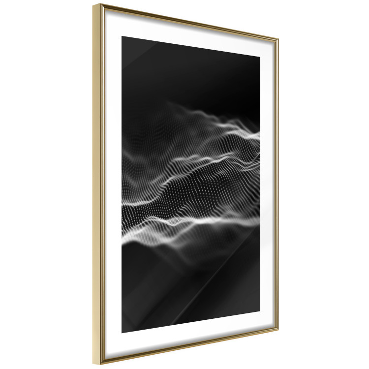 Poster Sound Stabilizer - simple black and white composition in musical waves 117344 additionalImage 6