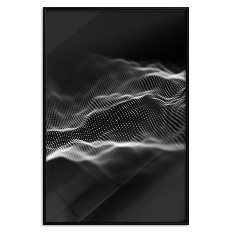 Poster Sound Stabilizer - simple black and white composition in musical waves 117344 additionalImage 18