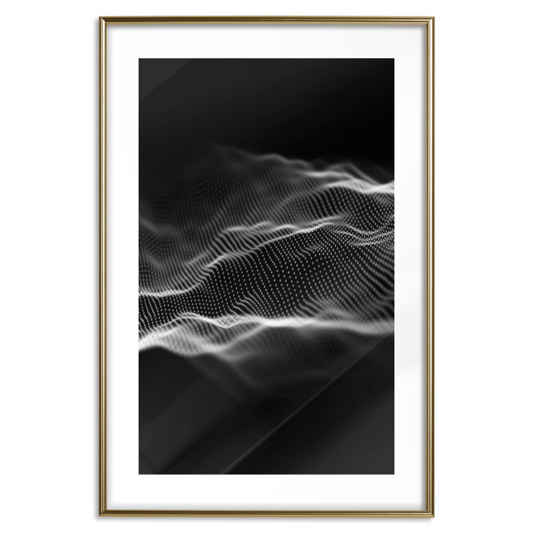 Poster Sound Stabilizer - simple black and white composition in musical waves 117344 additionalImage 14