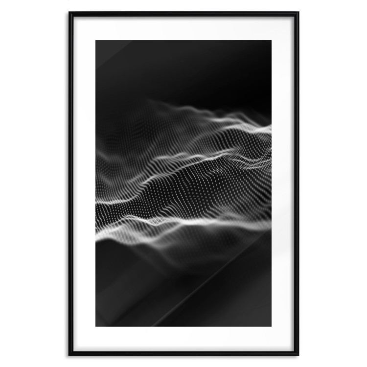 Poster Sound Stabilizer - simple black and white composition in musical waves 117344 additionalImage 15