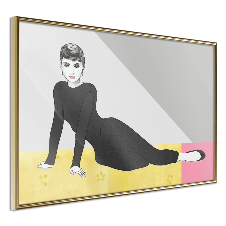 Poster Beautiful Audrey - composition with the figure of a famous woman against an abstract background 117544 additionalImage 12