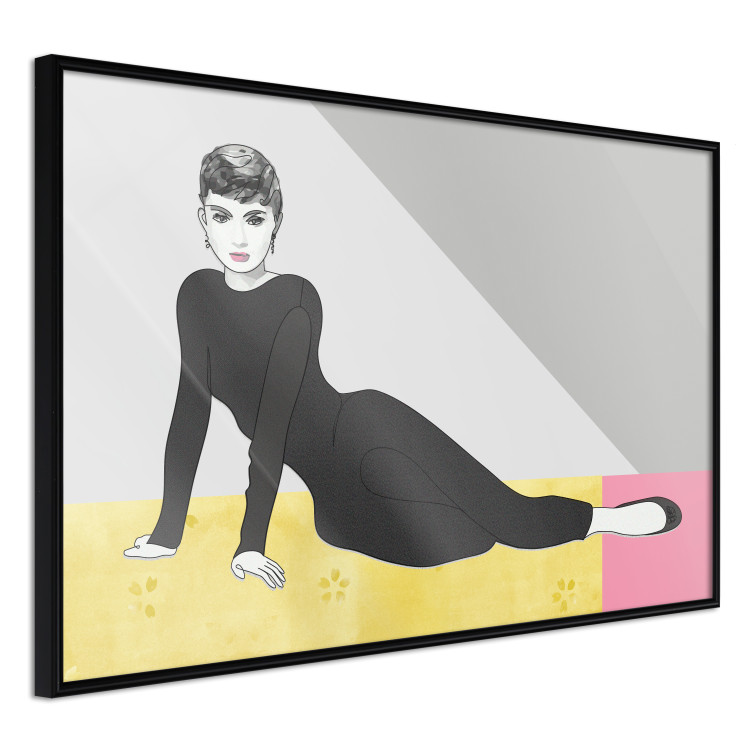 Poster Beautiful Audrey - composition with the figure of a famous woman against an abstract background 117544 additionalImage 10