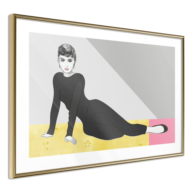 Poster Beautiful Audrey - composition with the figure of a famous woman against an abstract background 117544 additionalImage 6