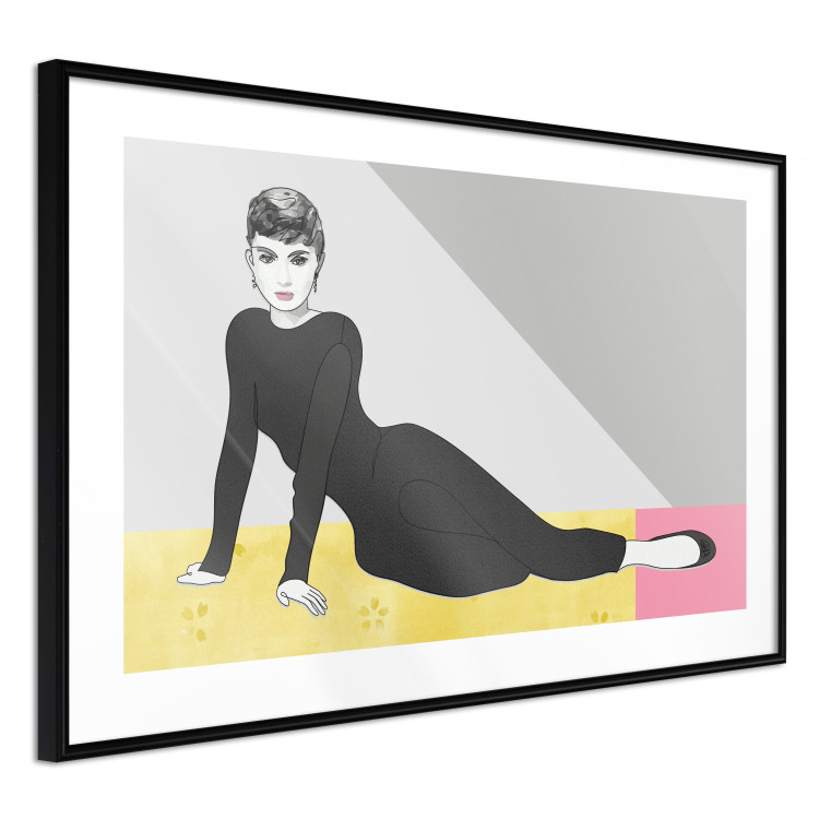 Poster Beautiful Audrey - composition with the figure of a famous woman against an abstract background 117544 additionalImage 11