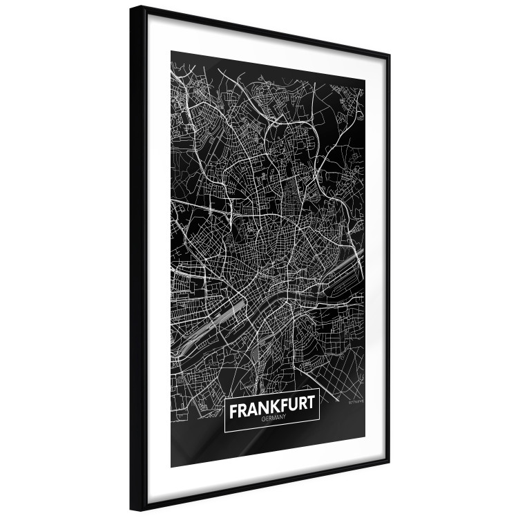 Wall Poster Dark Map of Frankfurt - black and white composition with the German city 118144 additionalImage 11