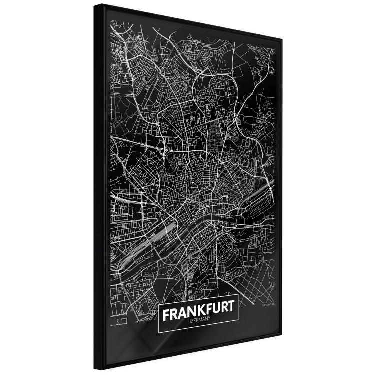 Wall Poster Dark Map of Frankfurt - black and white composition with the German city 118144 additionalImage 10