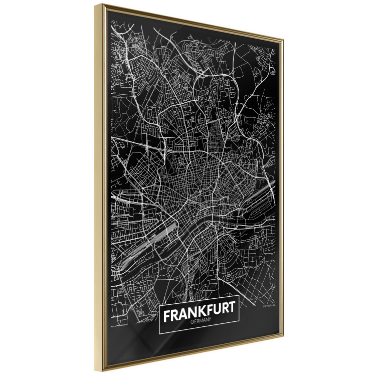 Wall Poster Dark Map of Frankfurt - black and white composition with the German city 118144 additionalImage 12