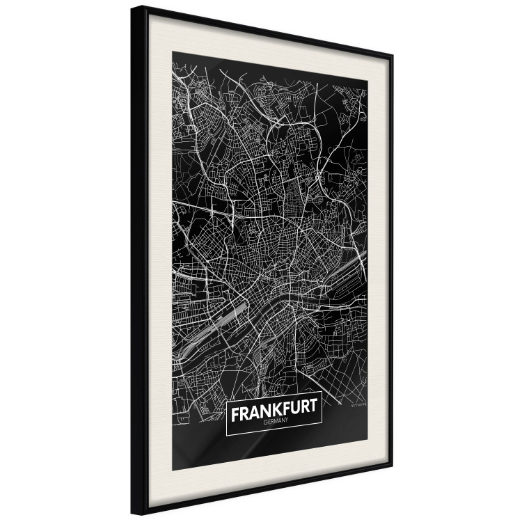 Wall Poster Dark Map of Frankfurt - black and white composition with the German city 118144 additionalImage 3