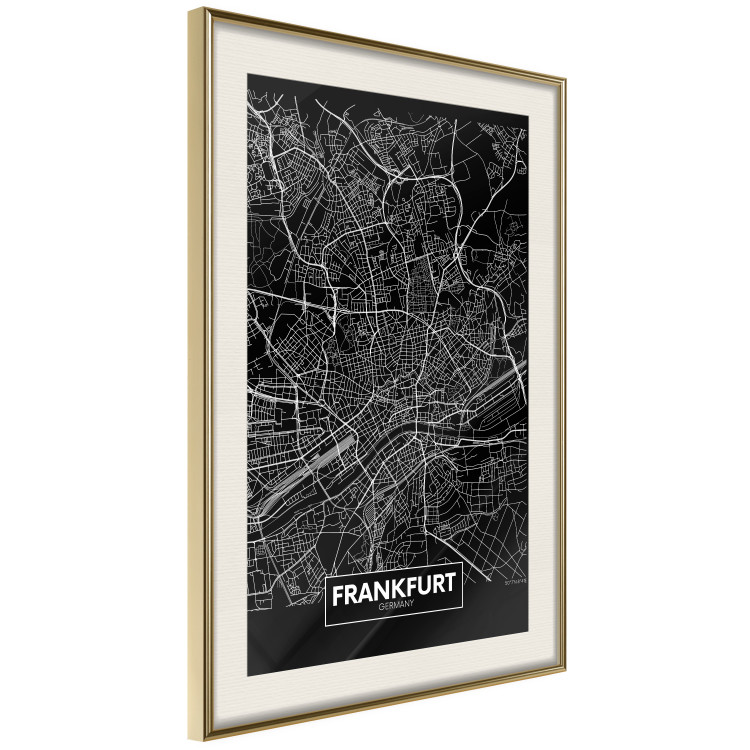 Wall Poster Dark Map of Frankfurt - black and white composition with the German city 118144 additionalImage 2