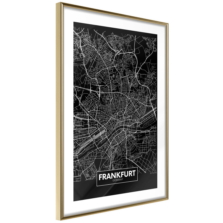 Wall Poster Dark Map of Frankfurt - black and white composition with the German city 118144 additionalImage 6