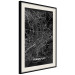 Wall Poster Dark Map of Frankfurt - black and white composition with the German city 118144 additionalThumb 3