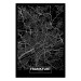 Wall Poster Dark Map of Frankfurt - black and white composition with the German city 118144