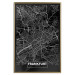 Wall Poster Dark Map of Frankfurt - black and white composition with the German city 118144 additionalThumb 20