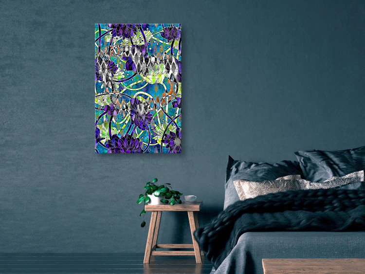 Canvas Print Colorful nature - intense violet flowers on an abstract background 118244 additionalImage 3