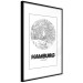 Poster Retro Hamburg - black and white map of the port city with English texts 118444 additionalThumb 11