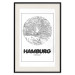 Poster Retro Hamburg - black and white map of the port city with English texts 118444 additionalThumb 18