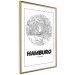 Poster Retro Hamburg - black and white map of the port city with English texts 118444 additionalThumb 14