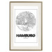 Poster Retro Hamburg - black and white map of the port city with English texts 118444 additionalThumb 19