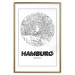 Poster Retro Hamburg - black and white map of the port city with English texts 118444 additionalThumb 20