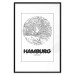 Poster Retro Hamburg - black and white map of the port city with English texts 118444 additionalThumb 15
