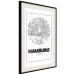 Poster Retro Hamburg - black and white map of the port city with English texts 118444 additionalThumb 3