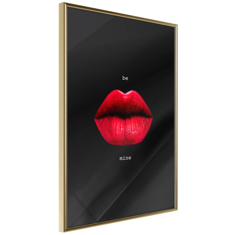 Poster Passion - red lips and white English texts on a black background 122744 additionalImage 11
