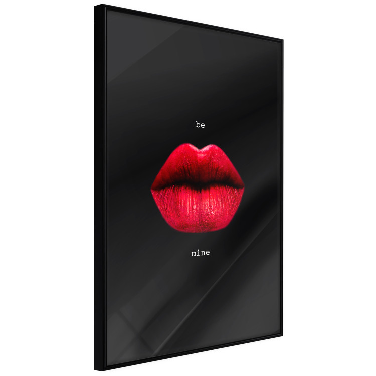 Poster Passion - red lips and white English texts on a black background 122744 additionalImage 9