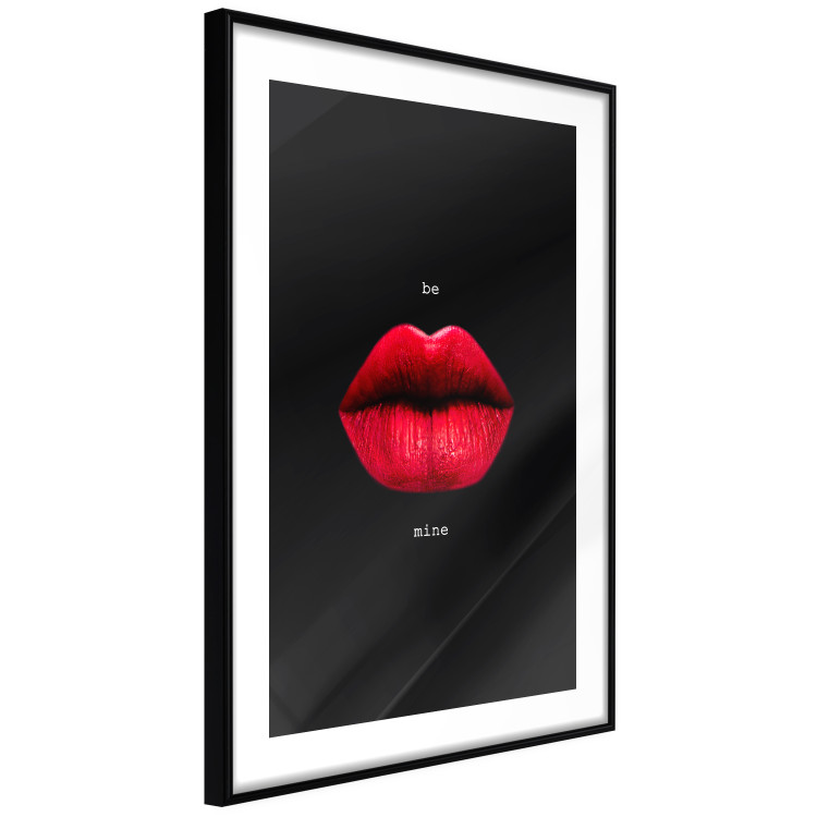 Poster Passion - red lips and white English texts on a black background 122744 additionalImage 12