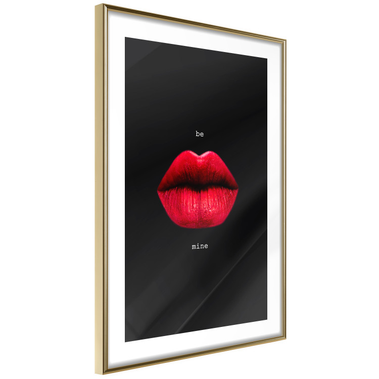 Poster Passion - red lips and white English texts on a black background 122744 additionalImage 8