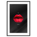 Poster Passion - red lips and white English texts on a black background 122744 additionalThumb 15