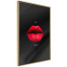 Poster Passion - red lips and white English texts on a black background 122744 additionalThumb 11