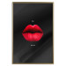 Poster Passion - red lips and white English texts on a black background 122744 additionalThumb 16