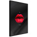 Poster Passion - red lips and white English texts on a black background 122744 additionalThumb 9
