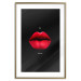 Poster Passion - red lips and white English texts on a black background 122744 additionalThumb 14