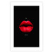 Poster Passion - red lips and white English texts on a black background 122744 additionalThumb 19
