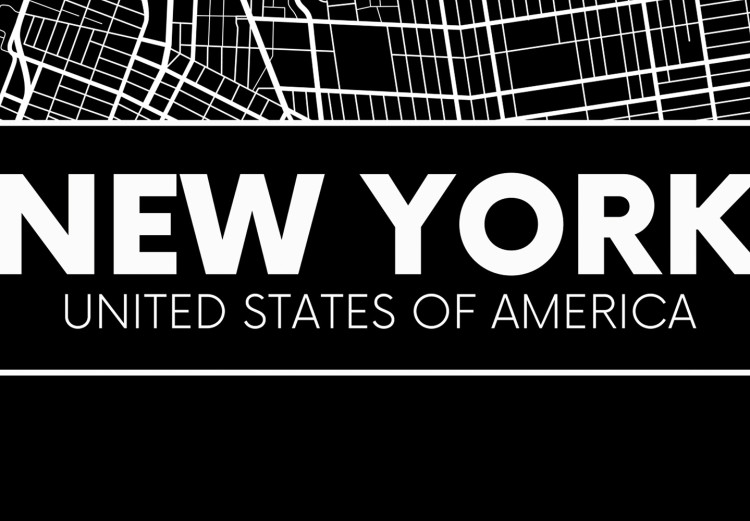 Wall Poster Negative Map: New York - black and white city map in the USA 123044 additionalImage 11