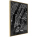 Wall Poster Negative Map: New York - black and white city map in the USA 123044 additionalThumb 14