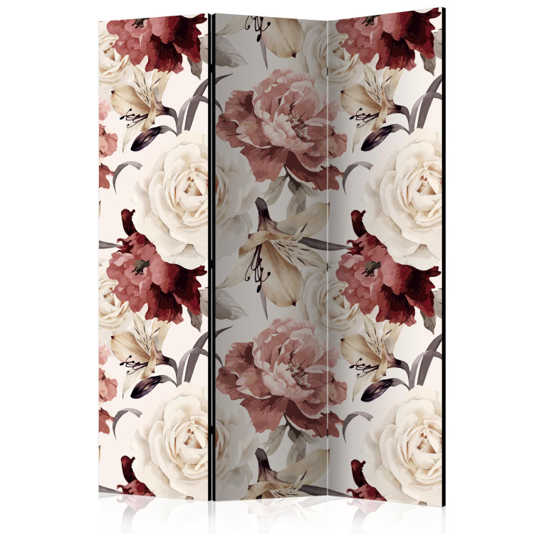 Room Separator Species Mix (3-piece) - colorful flowers on a light background 124244
