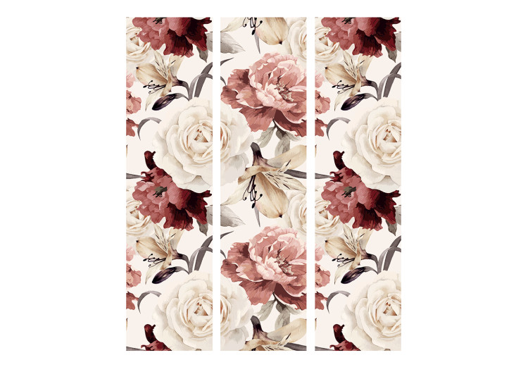 Room Separator Species Mix (3-piece) - colorful flowers on a light background 124244 additionalImage 3