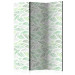 Room Separator Green Waves (3-piece) - fluid abstraction with a plant motif 124344