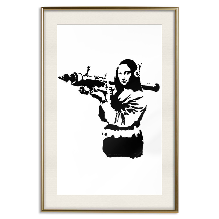 Poster Banksy Mona Lisa with Rocket Launcher - black woman with rocket launcher 124444 additionalImage 22