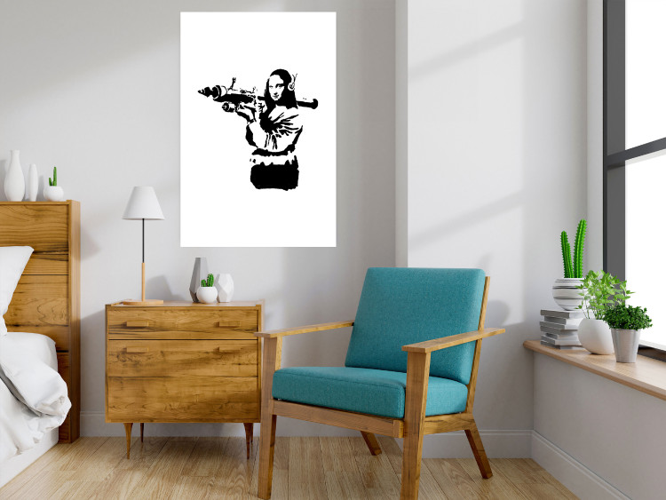Poster Banksy Mona Lisa with Rocket Launcher - black woman with rocket launcher 124444 additionalImage 2