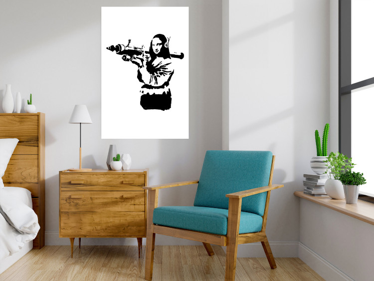 Poster Banksy Mona Lisa with Rocket Launcher - black woman with rocket launcher 124444 additionalImage 16